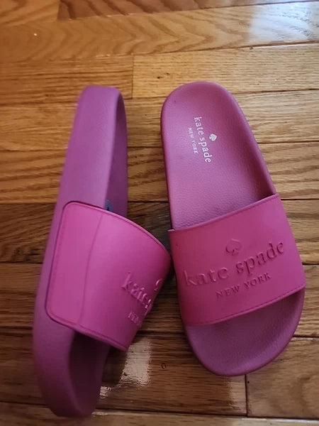 Kate Spade New York Sunny Logo Pink Slip-On Slide Sandal Women’s Sz 7/EUC
