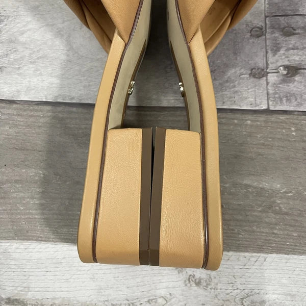 Sam Edelman Dawson Square Toe Quilted Leather Slide Sandals Size 10 Beige