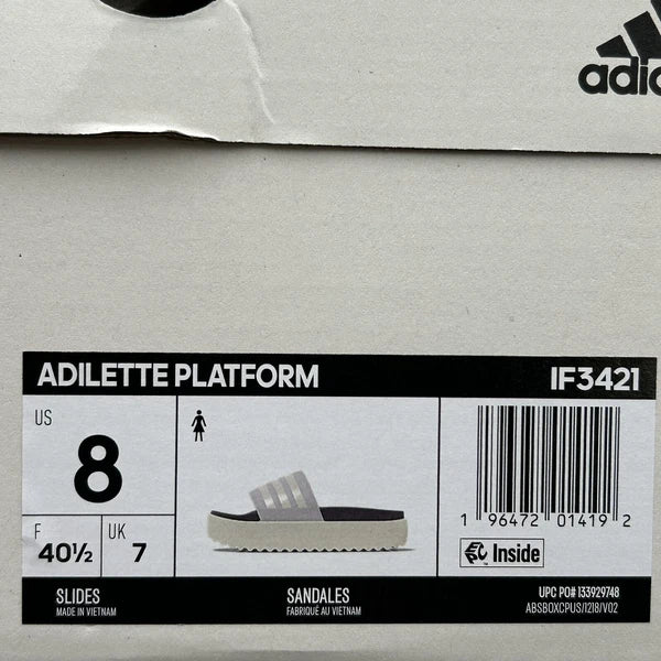 adidas Adilette Platform Slide Sandals Women’s Size 8-9 Lavender Comfort & Style