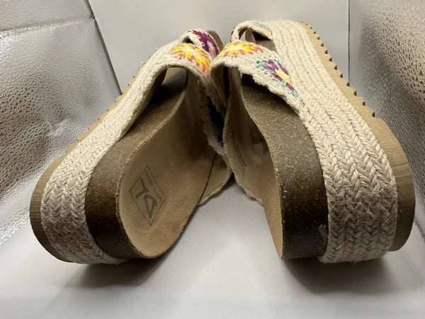 DIRTY LAUNDRY Crochet Knit Sandal Criss Cross Slide Platform Espadrille Women 10