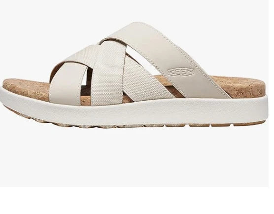 Keen Women's Elle Mixed Slide, Style 1027275, Color Birch/Star White, Size 6