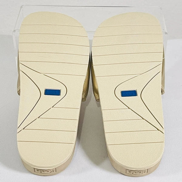 KEDS Slides Womens 7 Metallic Tan Adjustable Hook & Loop Sandals Cushion Foam