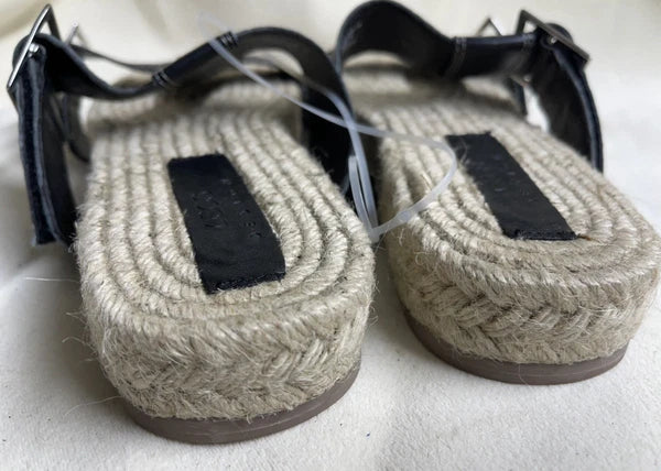 ASOS DESIGN Espadrille Slides in Black size US 8 Sandals Woman