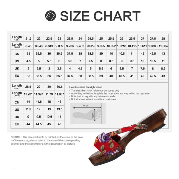 Chinese Style Wooden Clogs Women's Slide Sandals Flat Dressy for