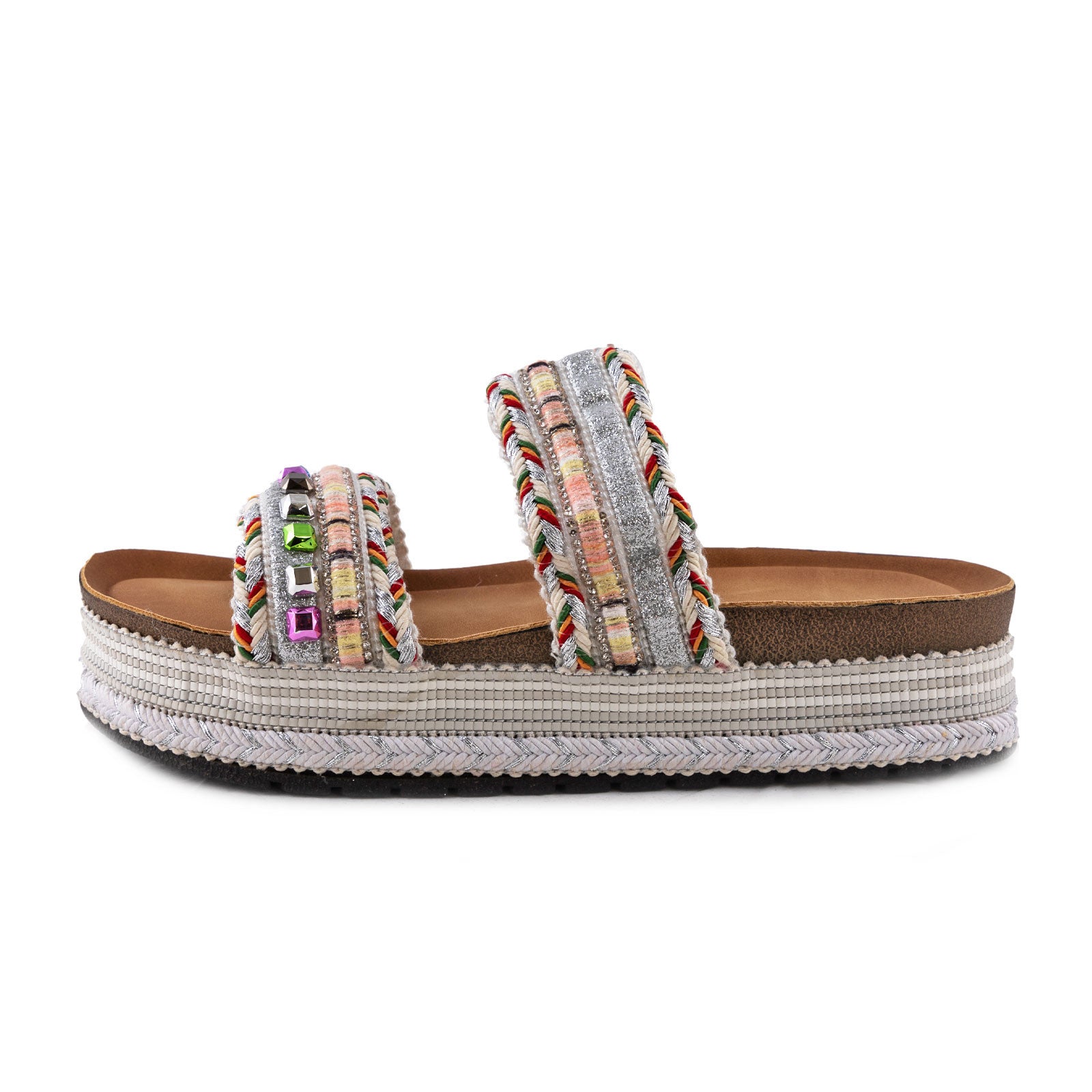 Women's Summer Sandals Studded Colorful Slides Flatform TOOCOOL L-127