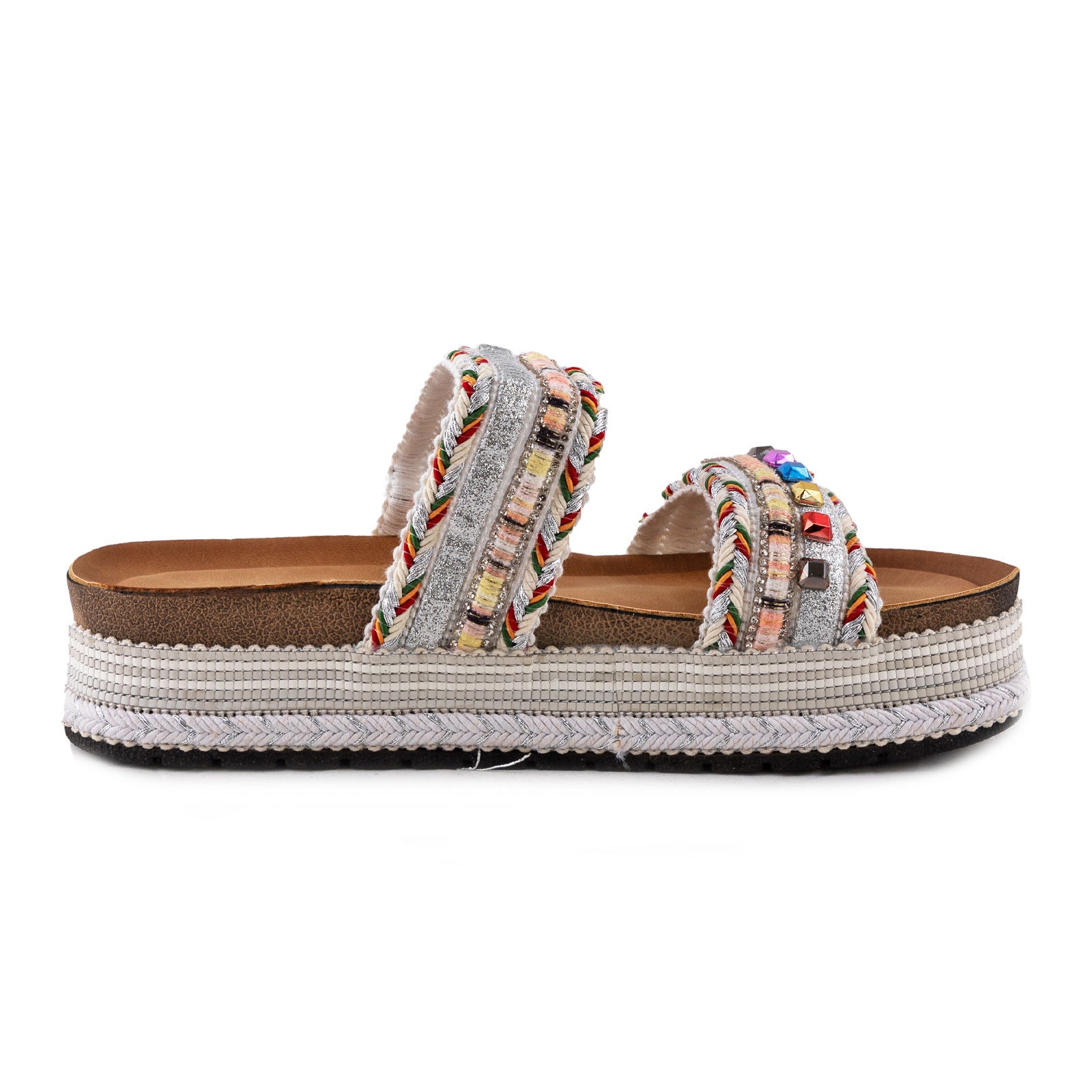 Women's Summer Sandals Studded Colorful Slides Flatform TOOCOOL L-127