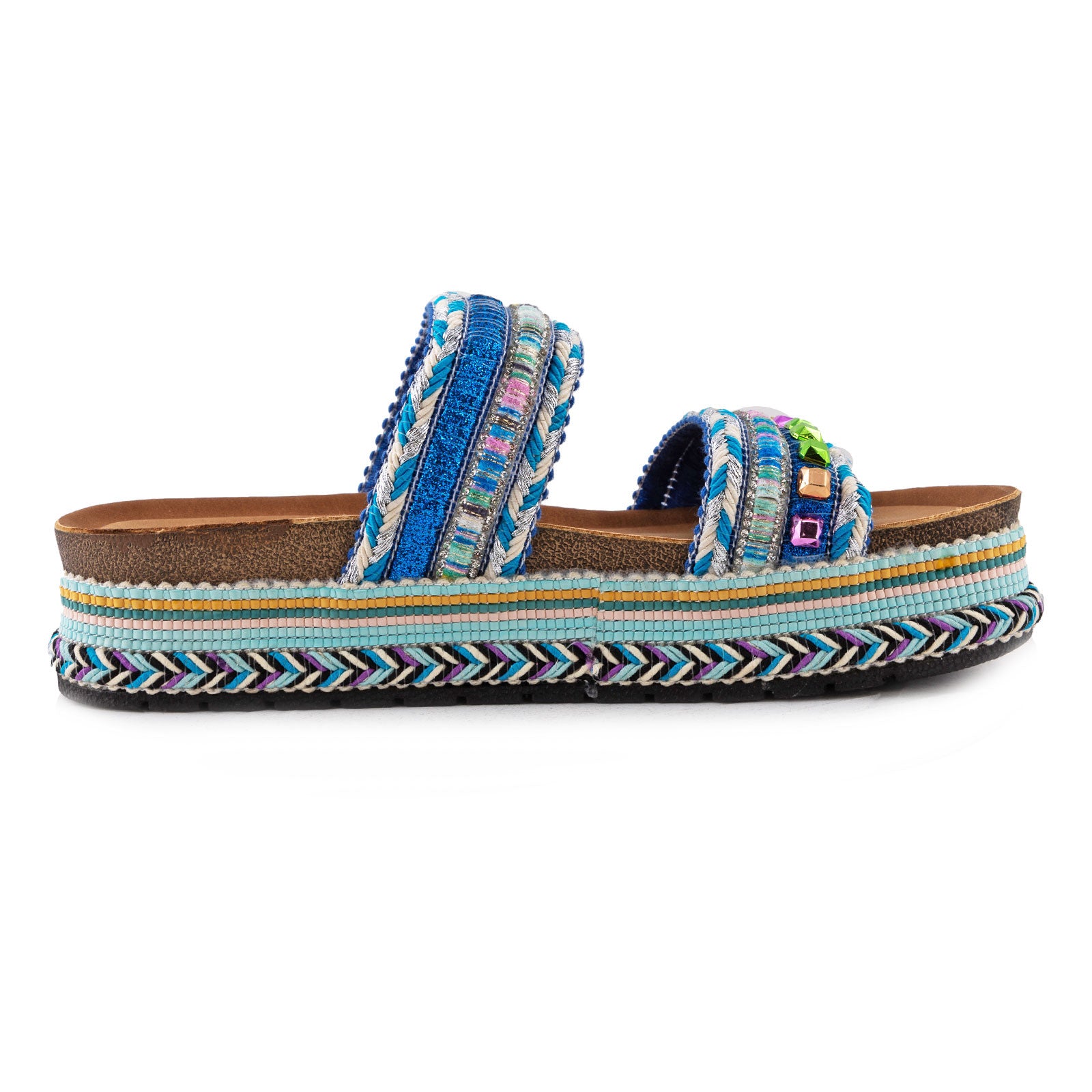 Women's Summer Sandals Studded Colorful Slides Flatform TOOCOOL L-127