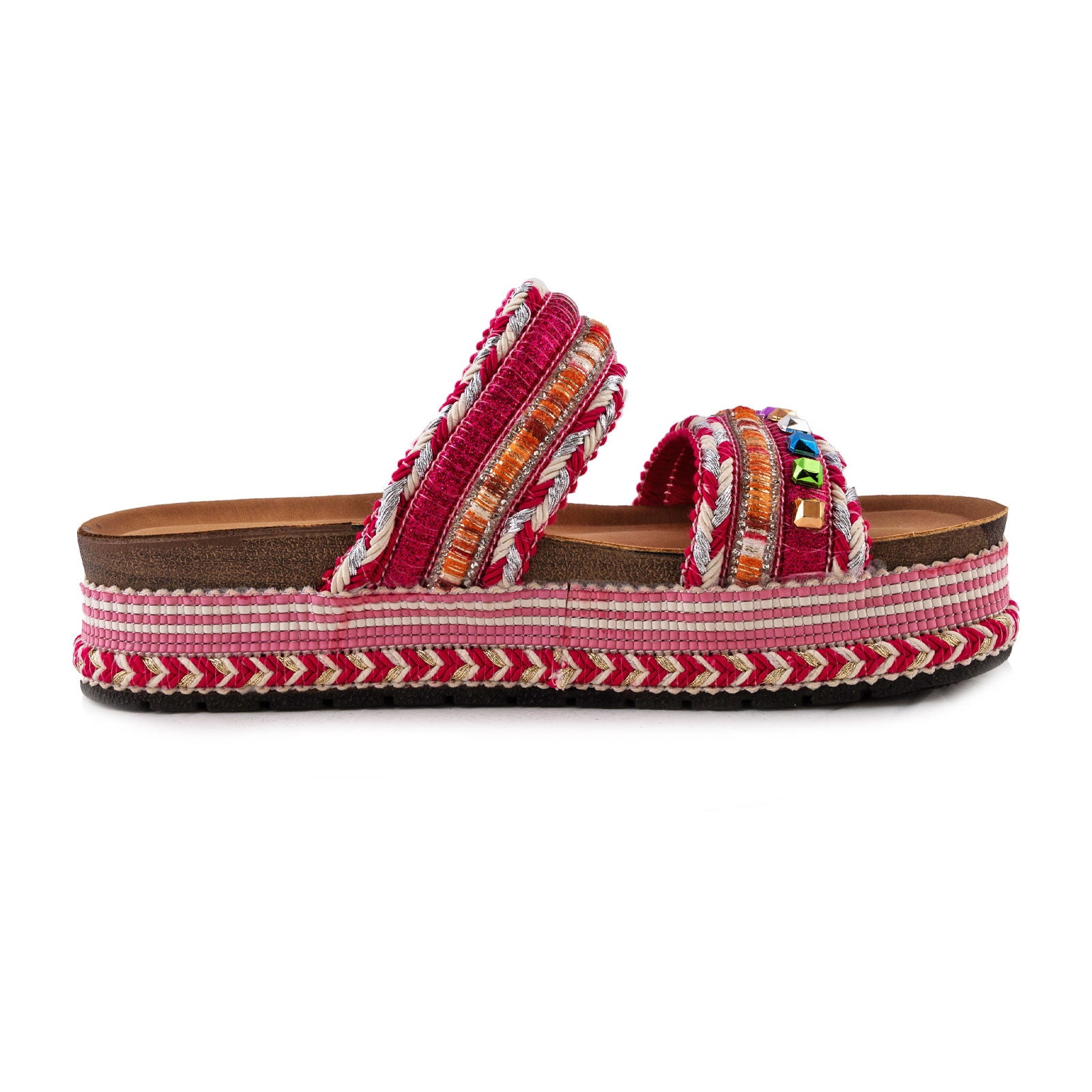 Women's Summer Sandals Studded Colorful Slides Flatform TOOCOOL L-127