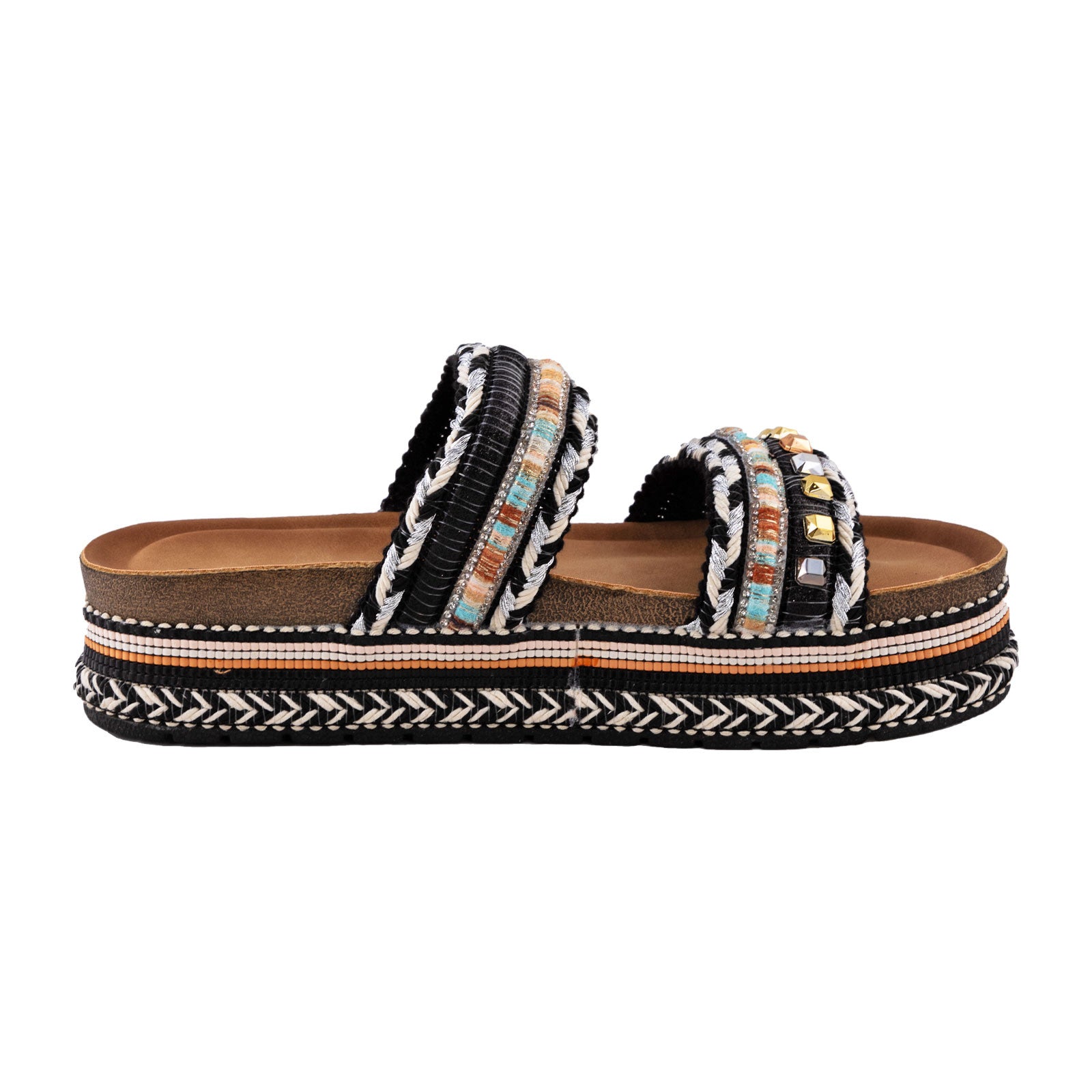 Women's Summer Sandals Studded Colorful Slides Flatform TOOCOOL L-127