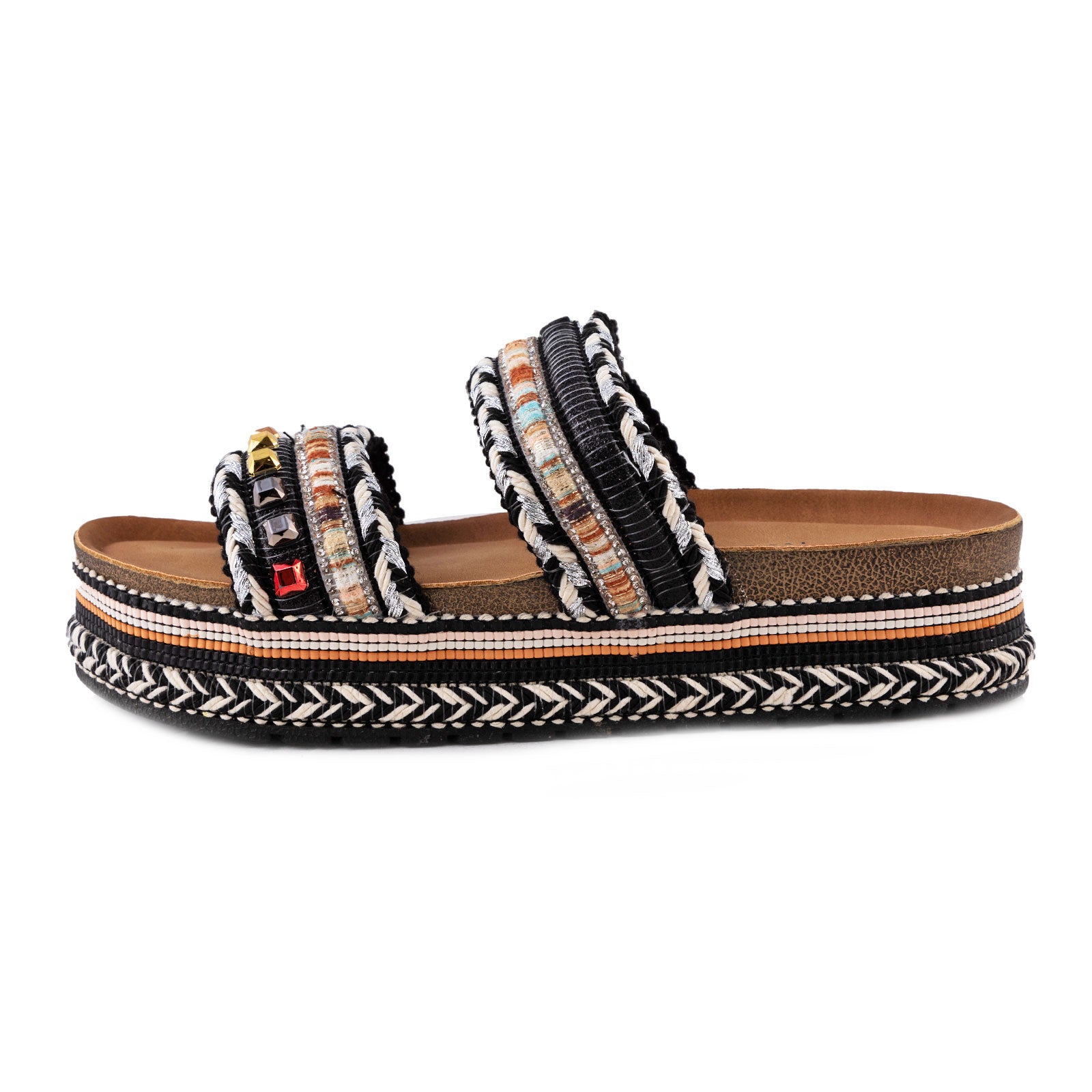 Women's Summer Sandals Studded Colorful Slides Flatform TOOCOOL L-127