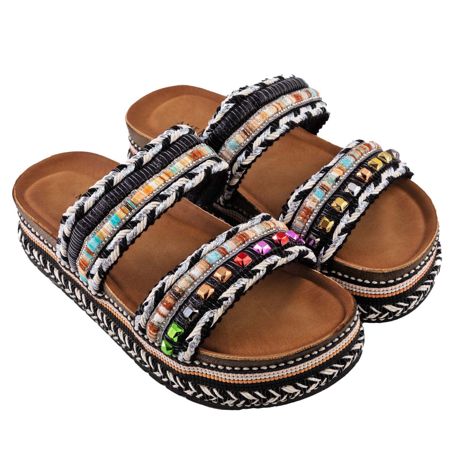 Women's Summer Sandals Studded Colorful Slides Flatform TOOCOOL L-127