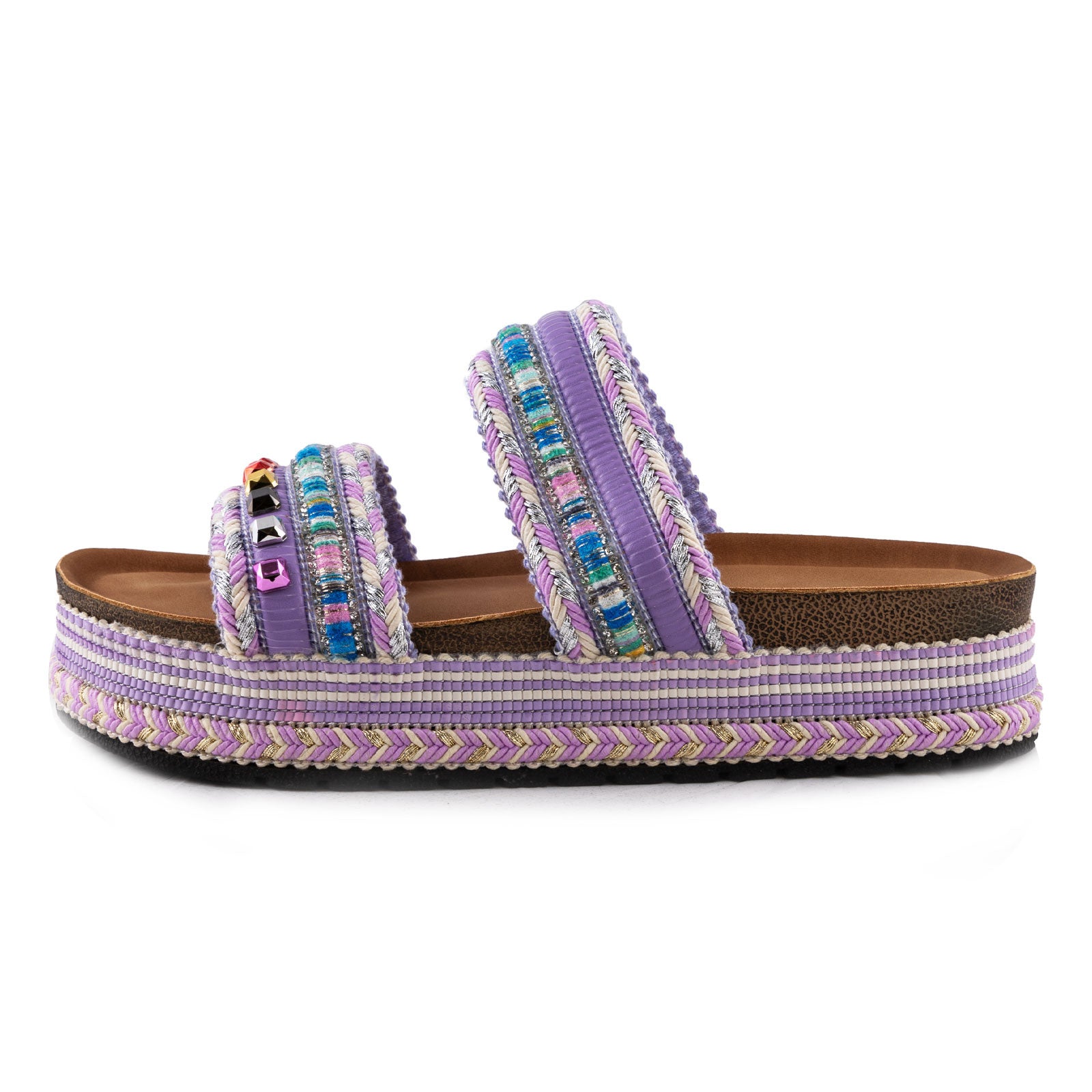 Women's Summer Sandals Studded Colorful Slides Flatform TOOCOOL L-127