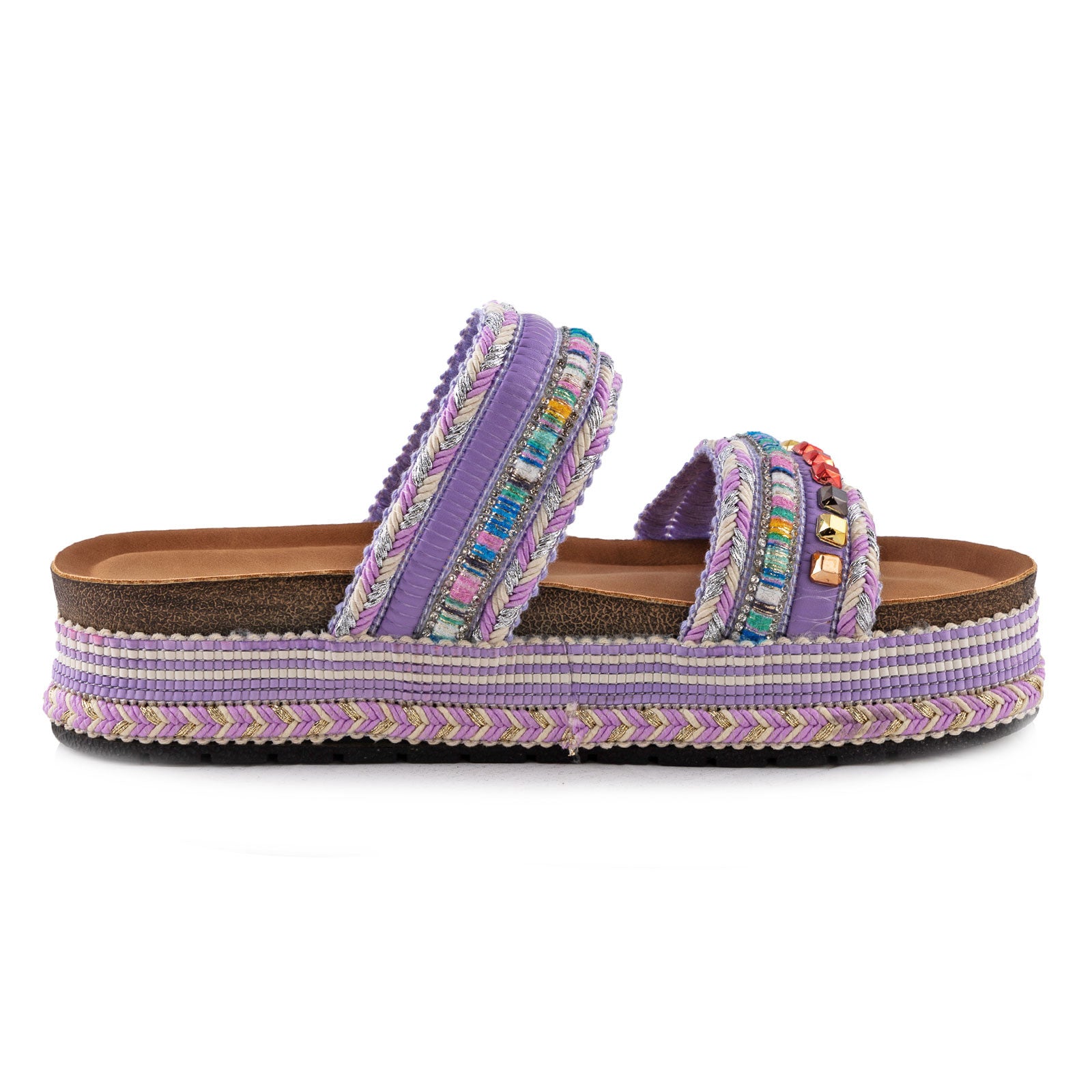 Women's Summer Sandals Studded Colorful Slides Flatform TOOCOOL L-127
