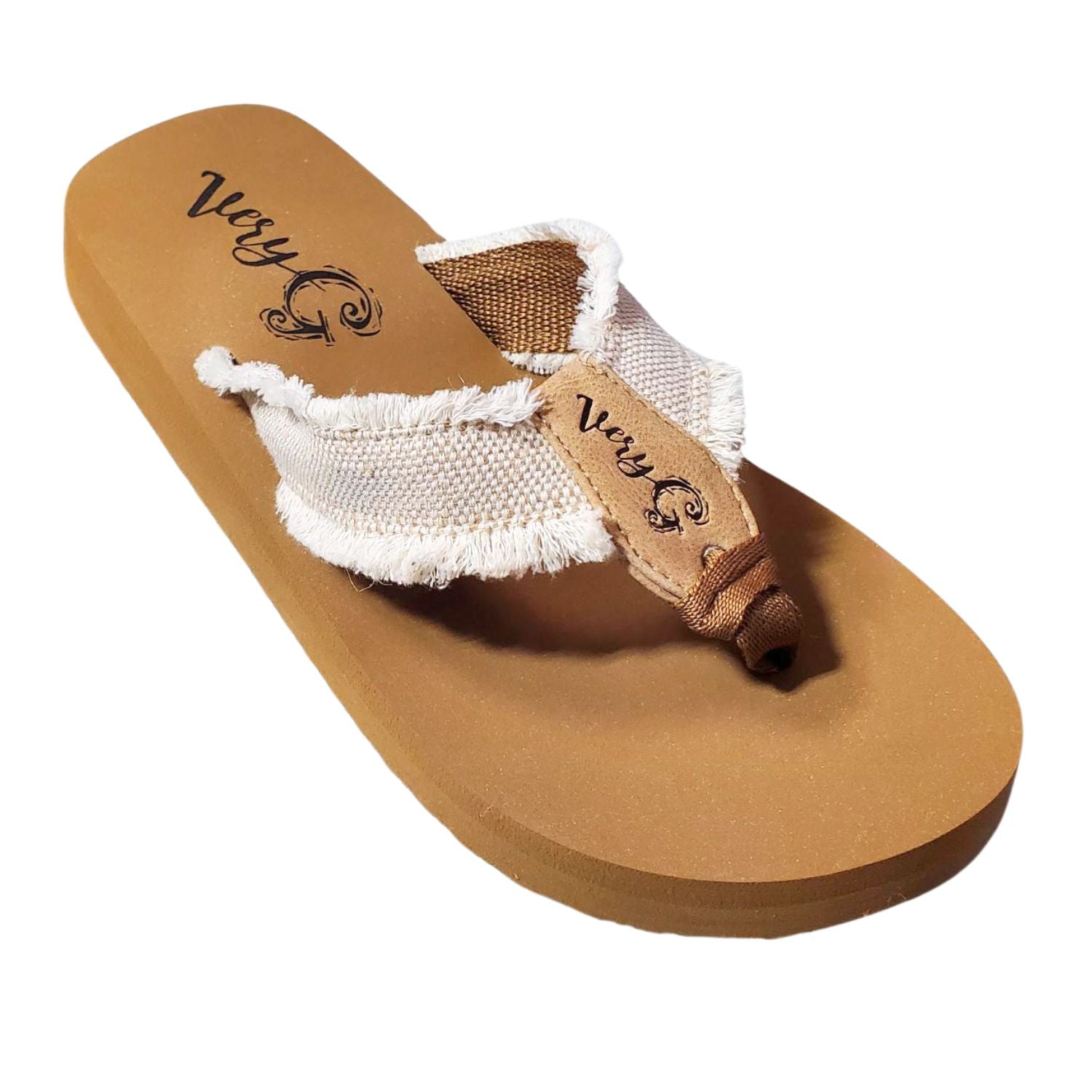 Very G Womens GJazz 3 Frayed Top Fashion Flip Flop Sandal, Pink