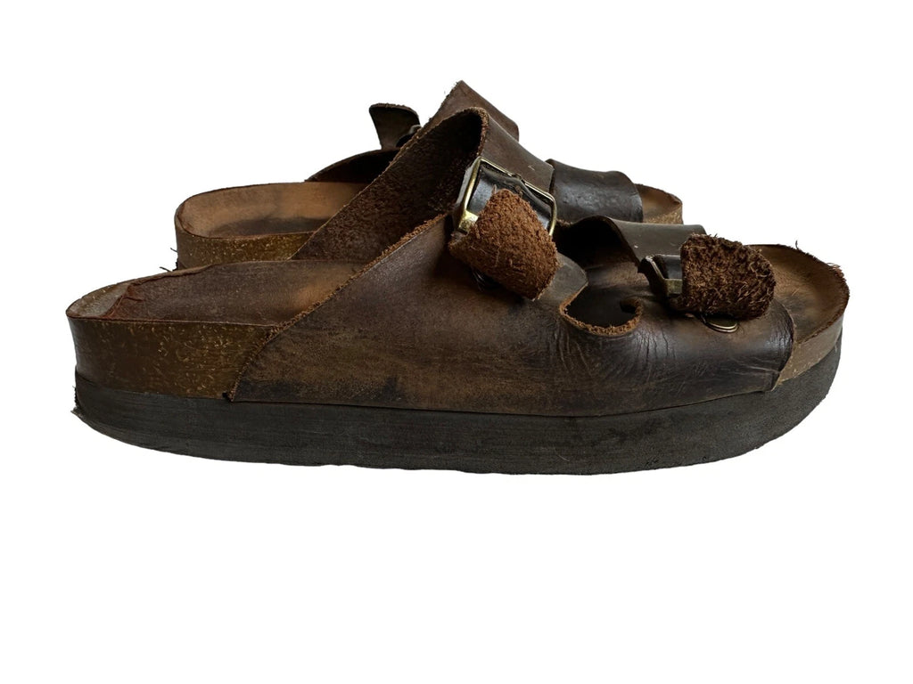 Used Women’s Size 8 Leather Slide Sandals Style Comfort Shoes