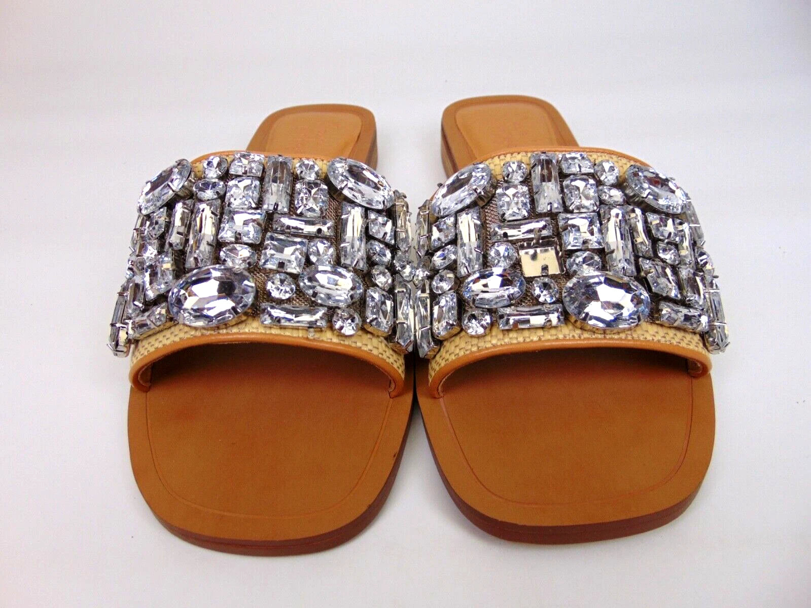 NEW! Crown Vintage Selmira Slide Casual Fashion Sandals Size 7.5 Natural/Toasted