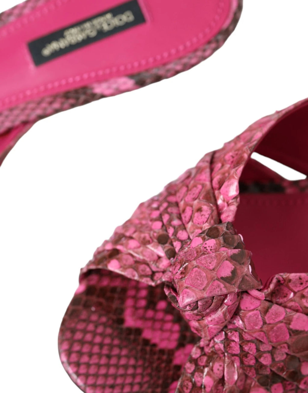 DOLCE & GABBANA Shoes Pink Python Leather Kitten Heels Slides EU36/US5.5 1200usd