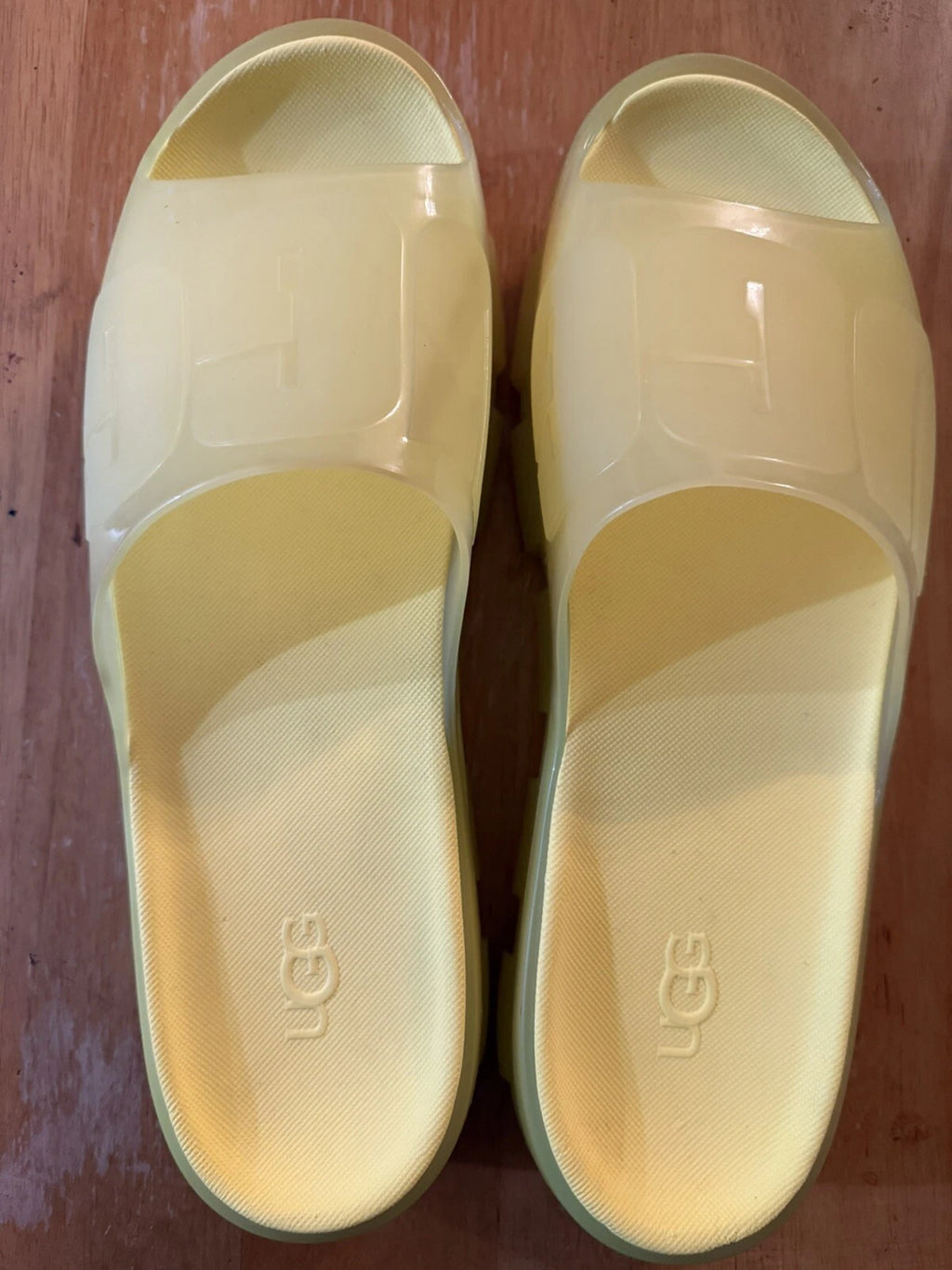 Womens UGG Jella Clear Yellow Slides 1136763 New Sz 12