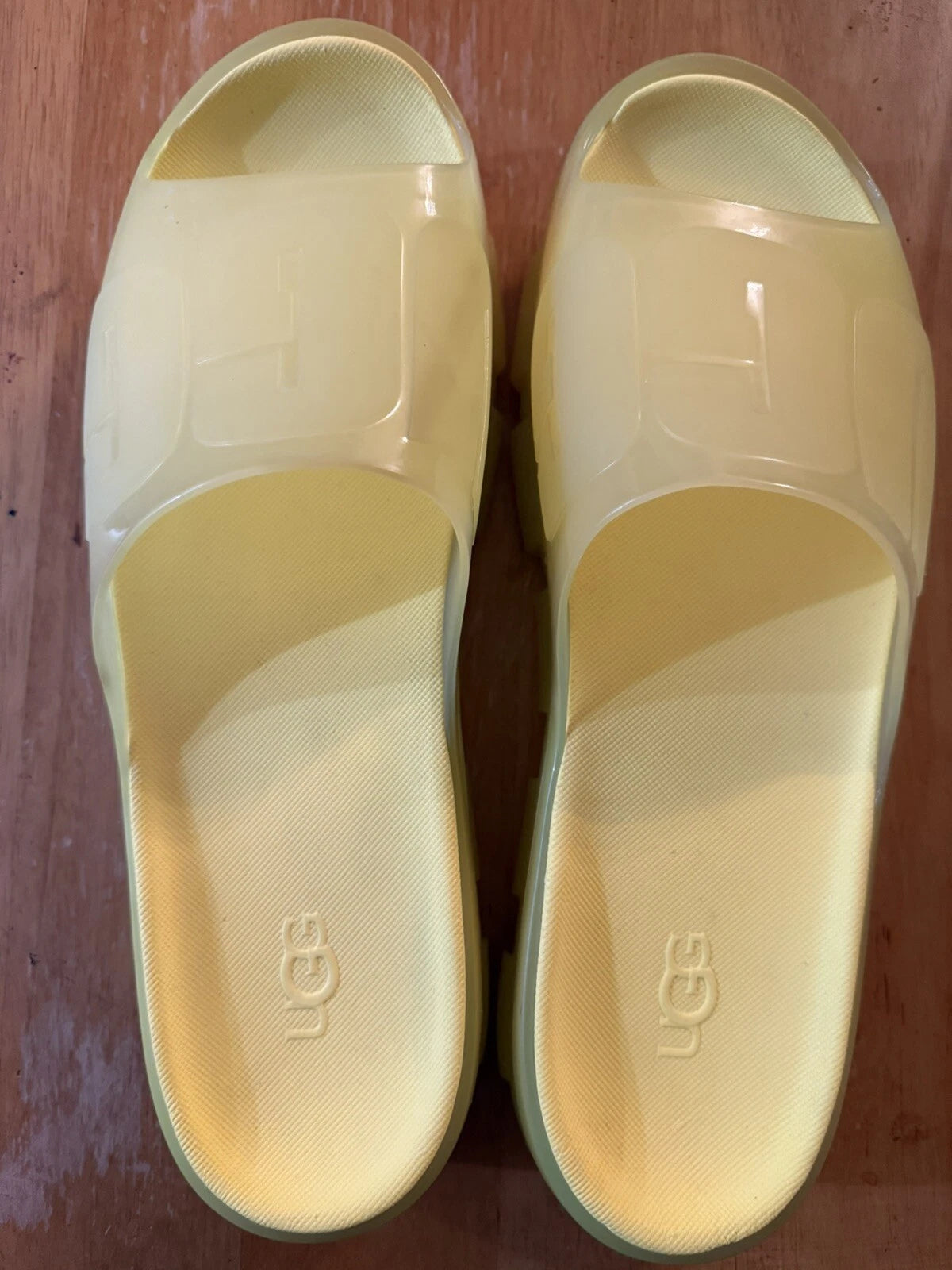 Womens UGG Jella Clear Yellow Slides 1136763 New Sz 12