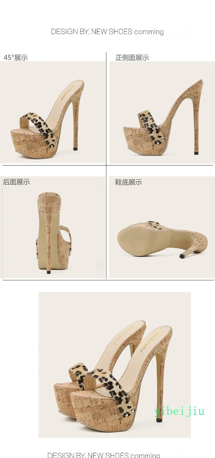 Women's Super High Heels Platform Mules Slippers Sandals Slides Party Sexy Party