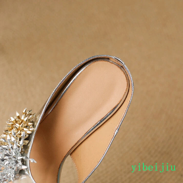 Women's Mid Wedge Heel Flip Flops Leather Thongs Sandals Slides Mules Shoes Lady