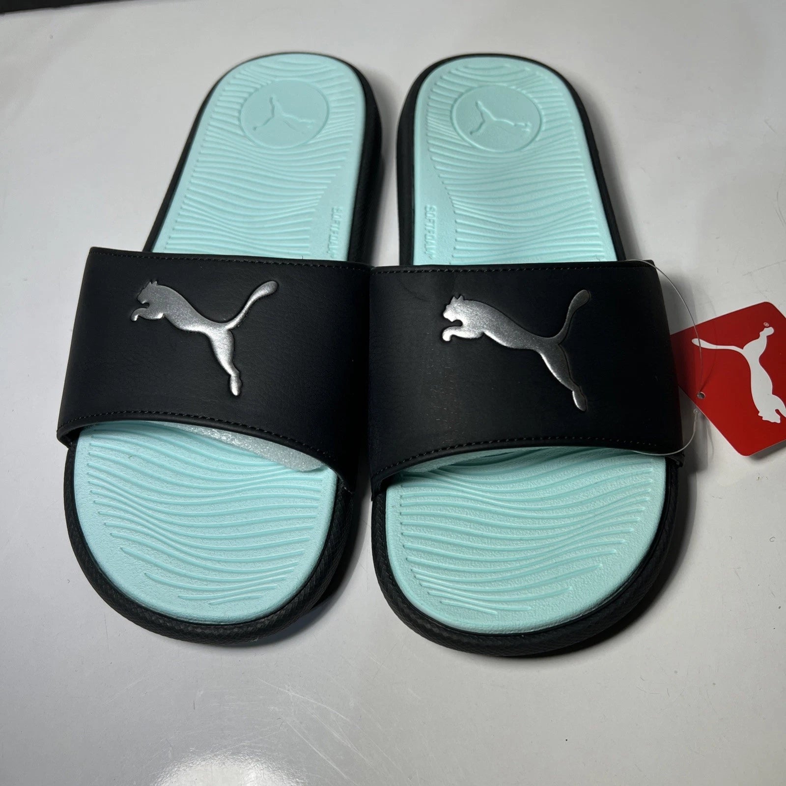 Women’s Puma Slides Cool Cat 2.0 Aqua Blue Size 10
