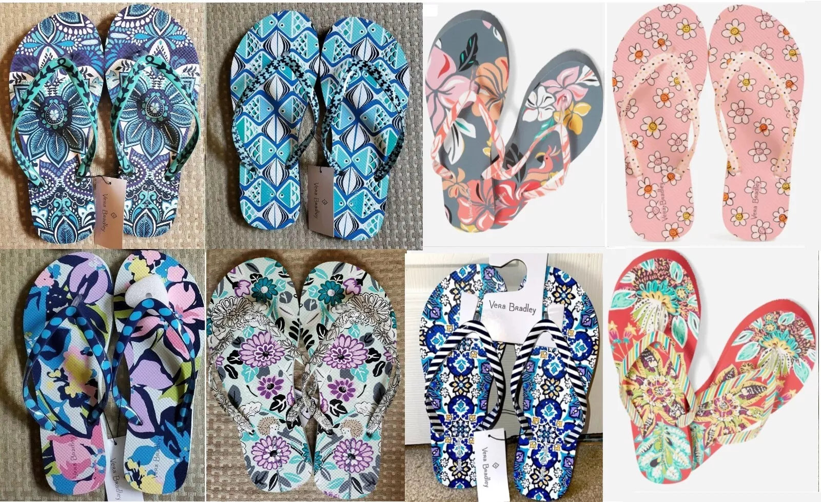 Vera Bradley FLIP FLOPS - U Choose Design Size S M  L  5 6 7  8  9  10 11 (New)