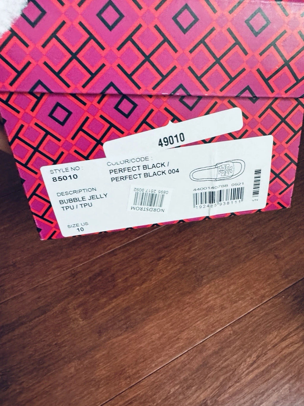Tory Burch Bubble Jelly Slide Sandal With Logo  Black Sz 10