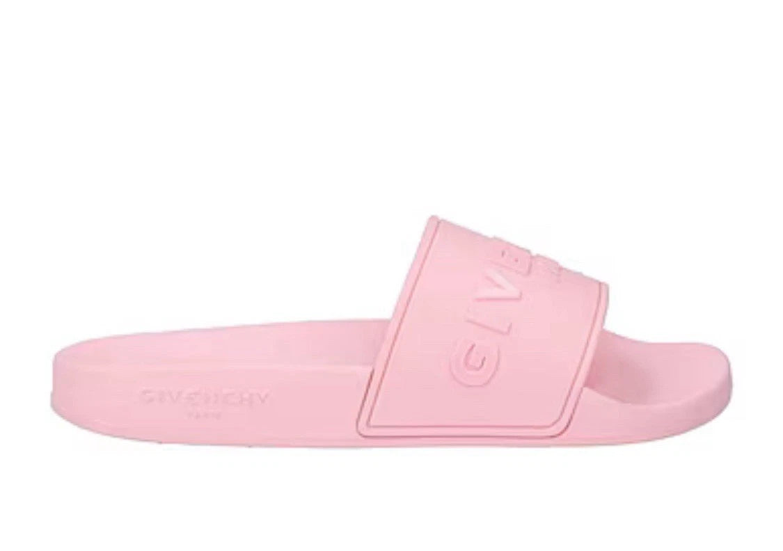 Givenchy Pink Platform Rubber Pink Logo Slide On Pool Sandal Flip Flop Flat 41