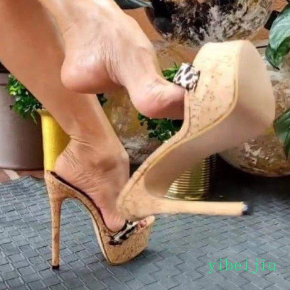 Women's Super High Heels Platform Mules Slippers Sandals Slides Party Sexy Party