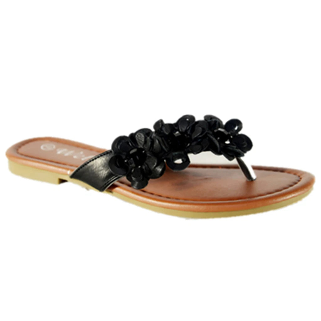 New Womens Flip Flops Cute Style Thongs Flower Flats  Sandals #90
