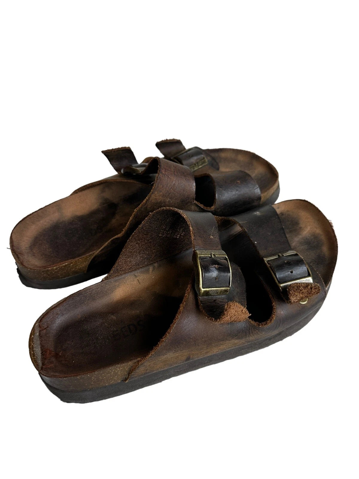 Used Women’s Size 8 Leather Slide Sandals Style Comfort Shoes