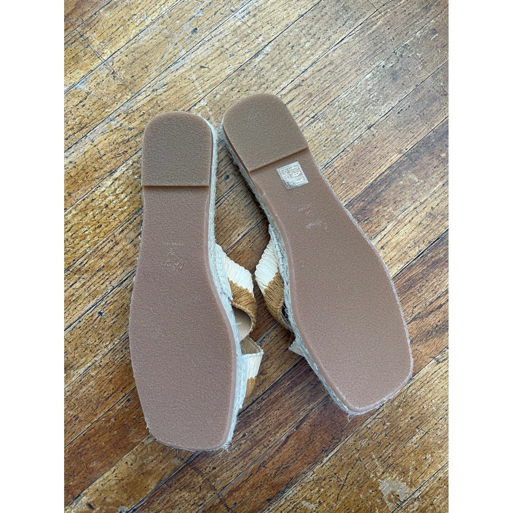 Castaner Espadrille Raffia Criss Cross Slide Sandals - Women's Designer Shoes