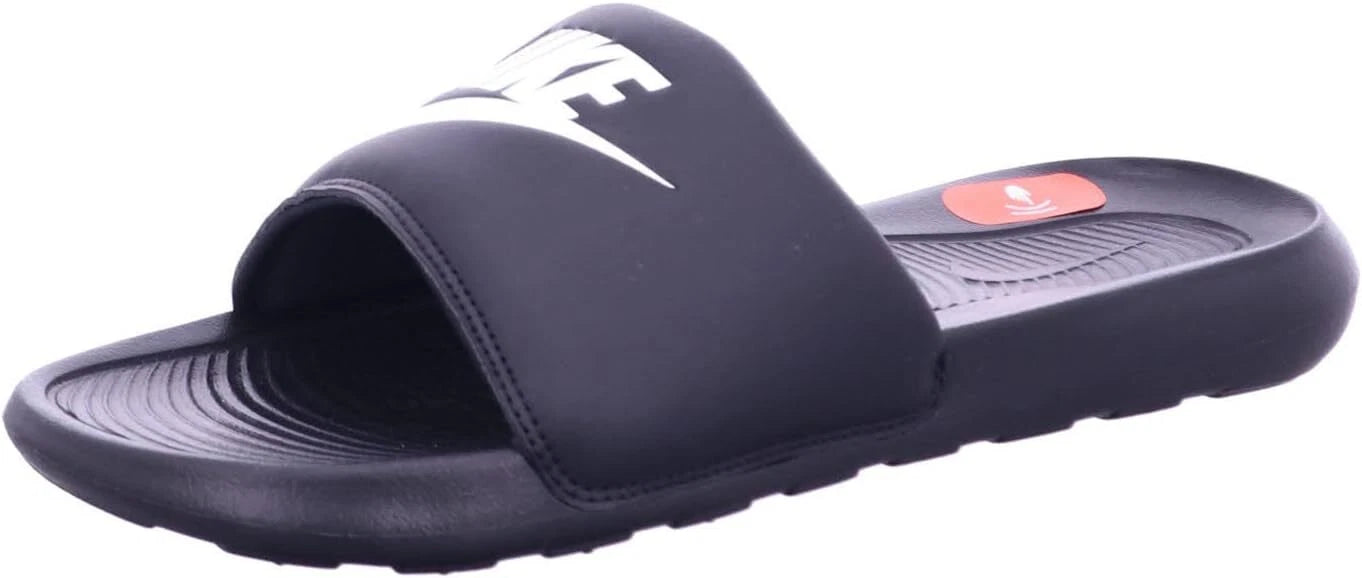 NIKE Victory One Slides Women's Black & White Swoosh Sandals SZ 10 New