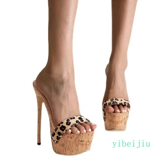 Women's Super High Heels Platform Mules Slippers Sandals Slides Party Sexy Party