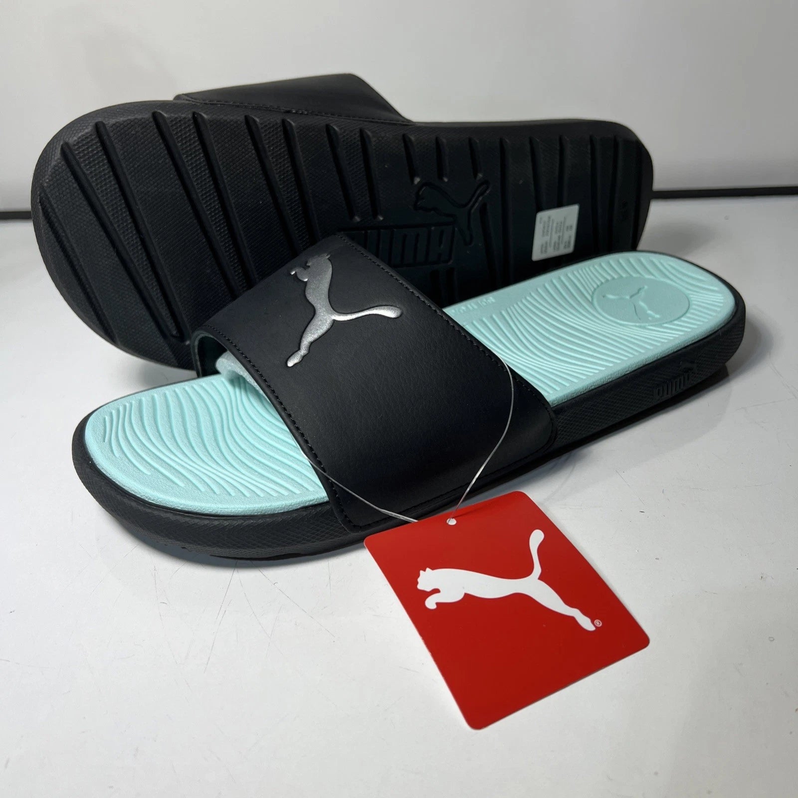 Women’s Puma Slides Cool Cat 2.0 Aqua Blue Size 10