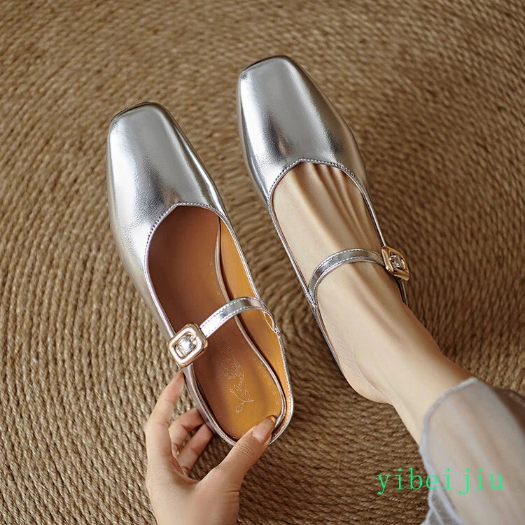 Women's Square Toe Mules Slides Low Heel Sandal Slingbacks Casual Shoes Office
