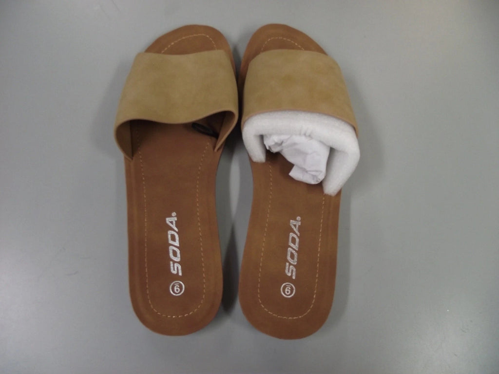 Women's Tan Sandals- Slides BY Soda ~Size 9~NWNB!