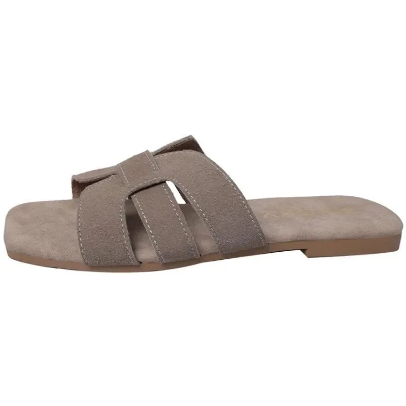 Summer New Flat Bottom Non-slip Outdoor Open Toe Beach Sexy Fashion Slides Shoes