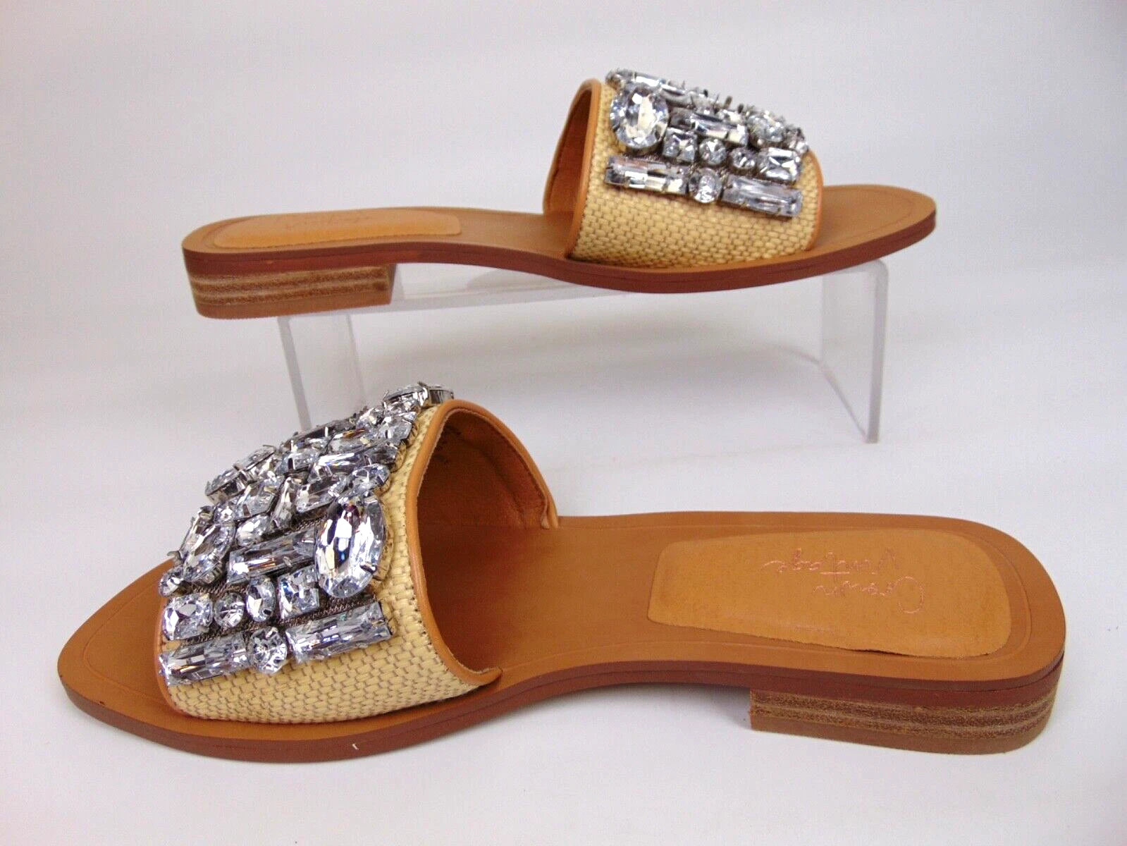 NEW! Crown Vintage Selmira Slide Casual Fashion Sandals Size 7.5 Natural/Toasted