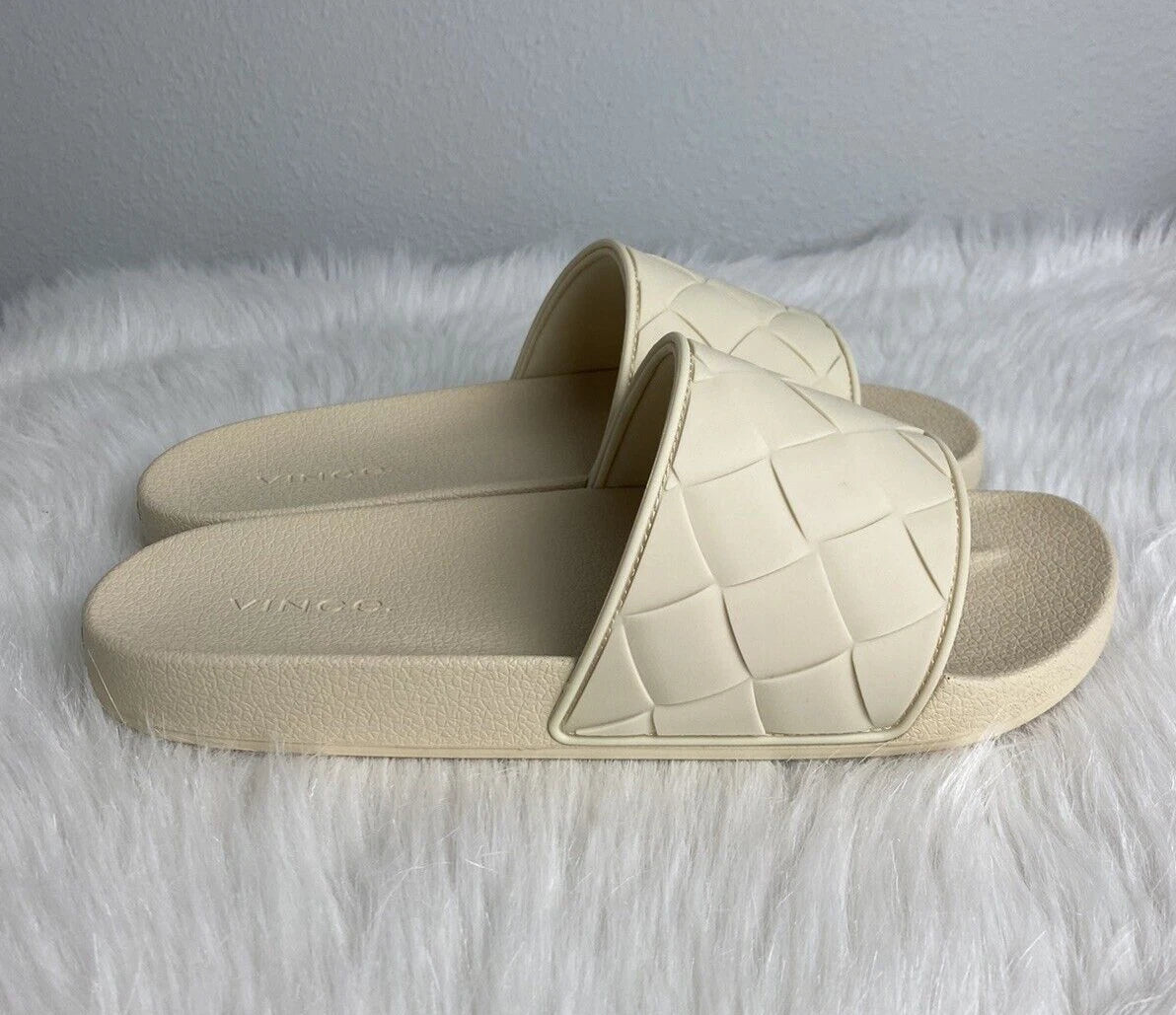 Vince Women's Sz 13 Watley Ivory Slip On Slide Sandals Shoes New
