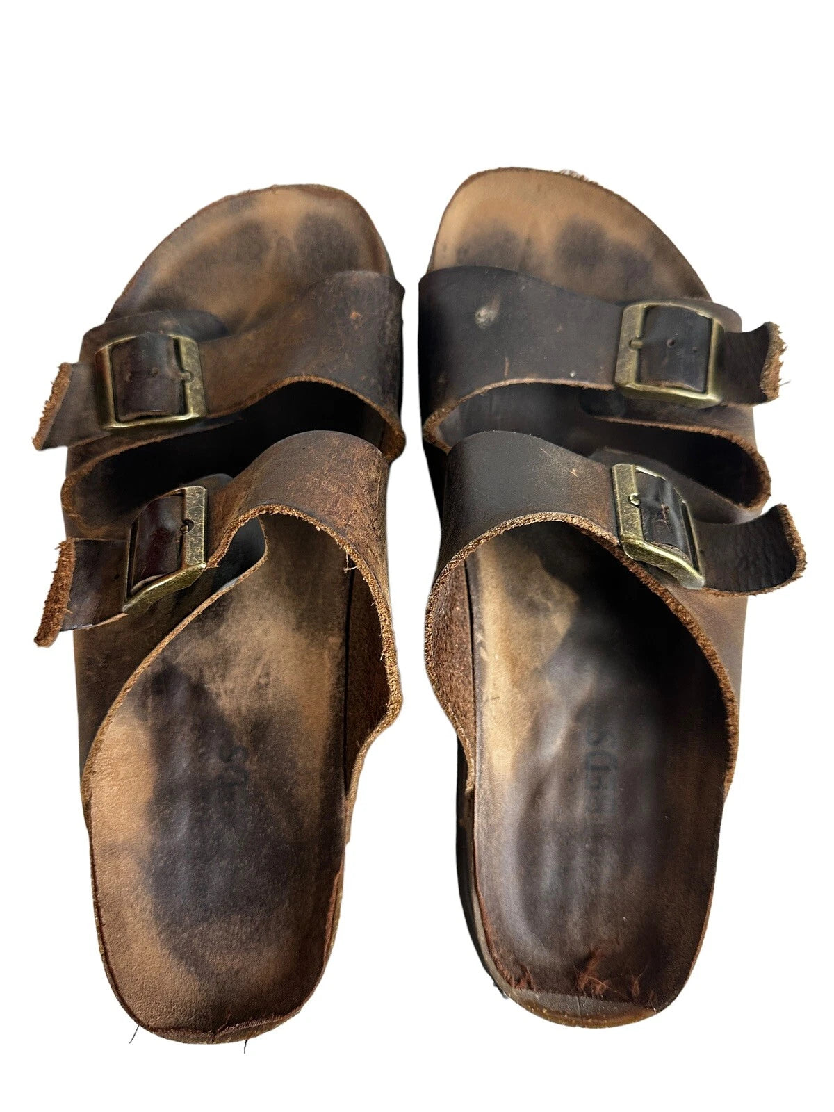 Used Women’s Size 8 Leather Slide Sandals Style Comfort Shoes