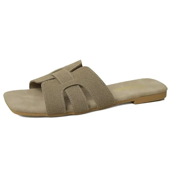 Summer New Flat Bottom Non-slip Outdoor Open Toe Beach Sexy Fashion Slides Shoes