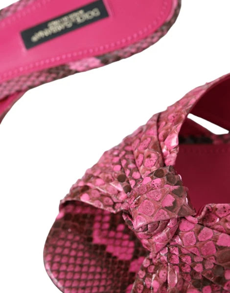 DOLCE & GABBANA Shoes Pink Python Leather Kitten Heels Slides EU36/US5.5 1200usd