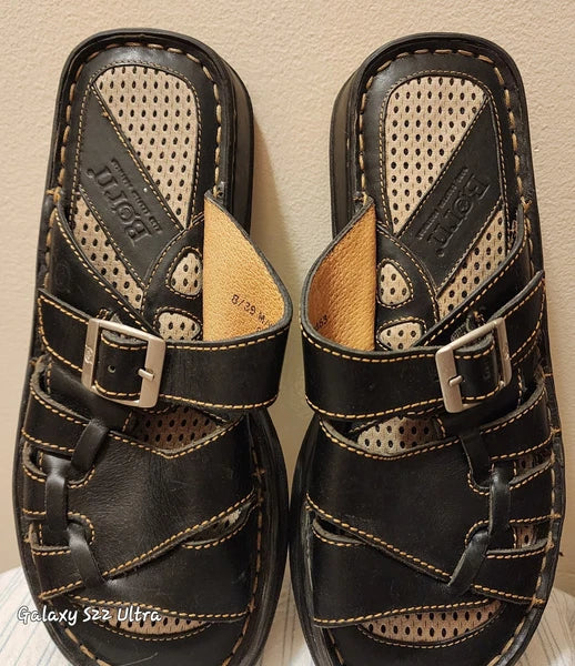 Vintage Y2K Born Sandals Womens Sz 8 Style B3463 Unisex Chunky Black