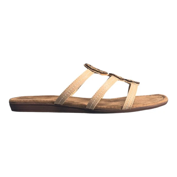 Style & Co Bejeweled Slip On Wedge Sandals, Toffee Women’s SZ 10 M