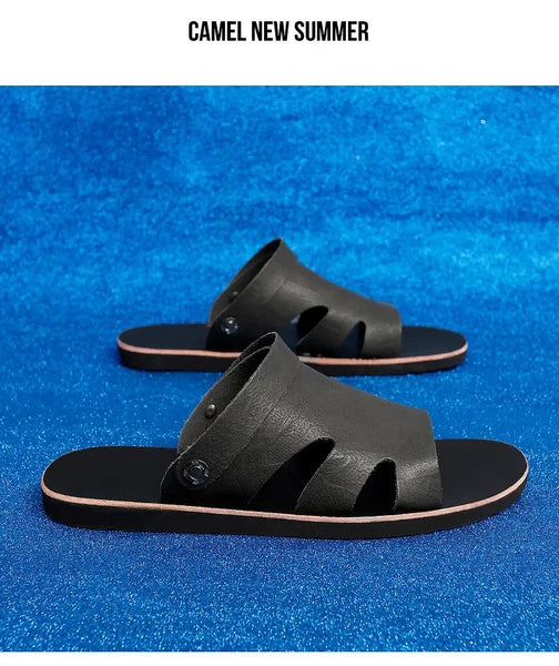 Roman Style Mens Open Toe Slingback Buckle Flats Summer Slipper Sandals Beach Sz