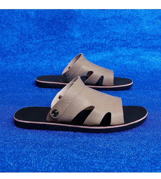 Roman Style Mens Open Toe Slingback Buckle Flats Summer Slipper Sandals Beach Sz