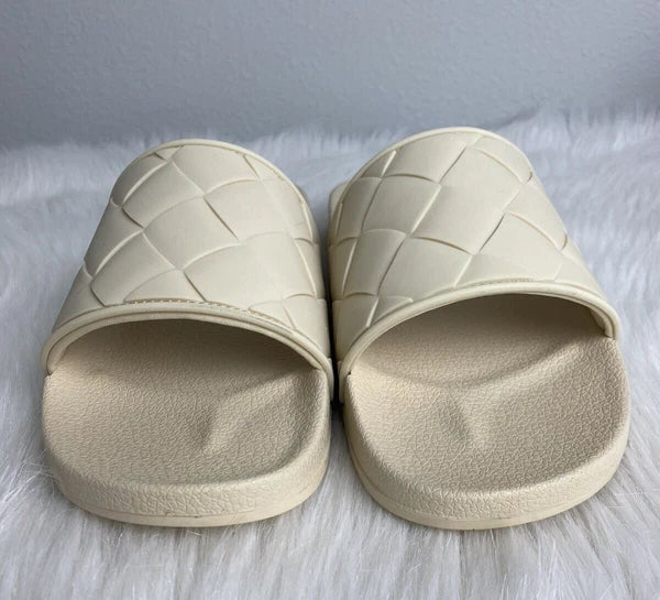 Vince Women's Sz 13 Watley Ivory Slip On Slide Sandals Shoes New