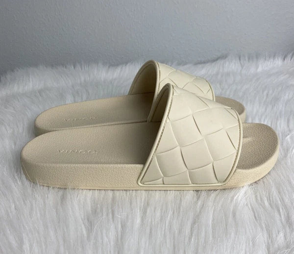Vince Women's Sz 13 Watley Ivory Slip On Slide Sandals Shoes New